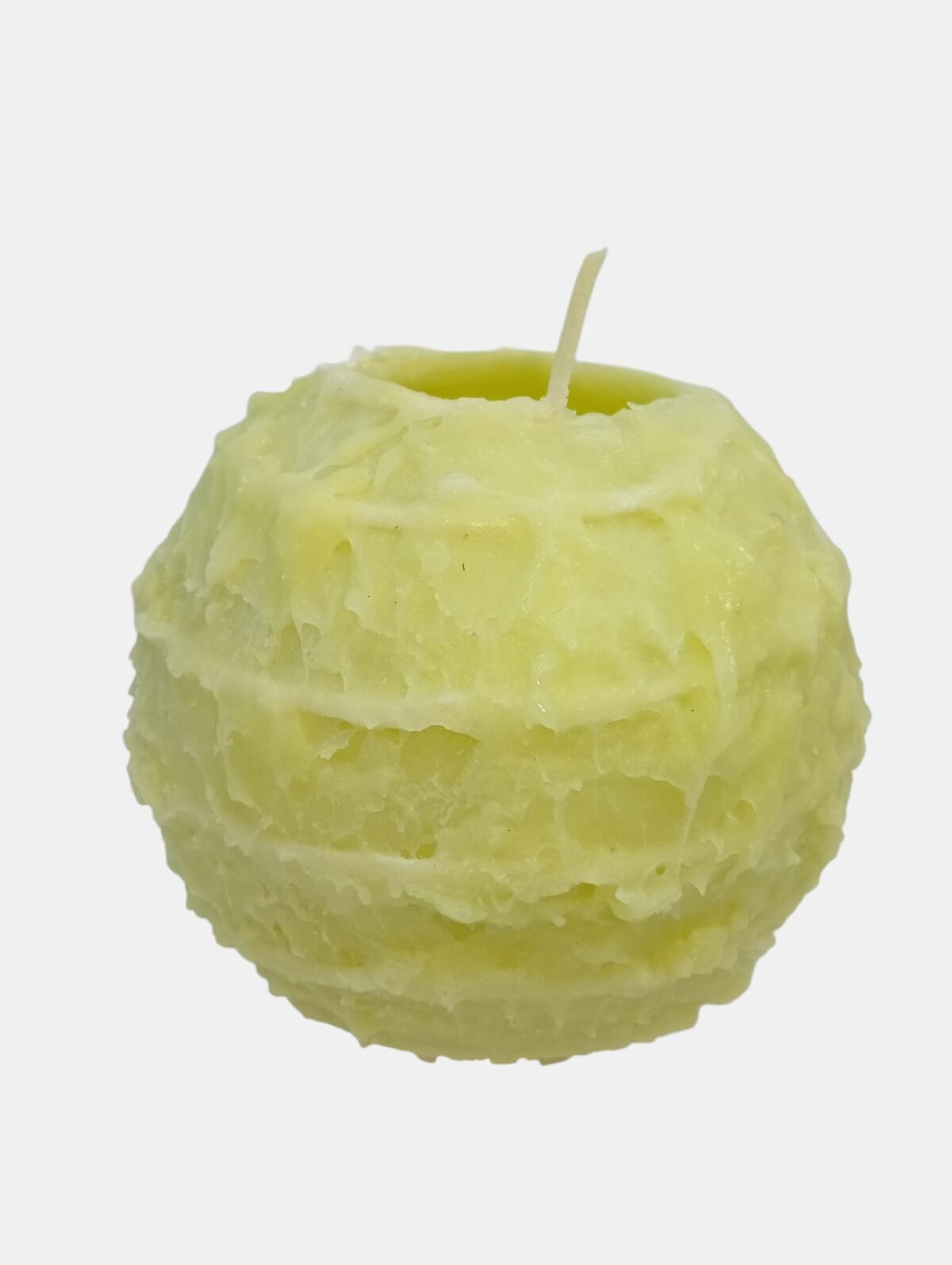 11.5 pastel yellow spiral ball candle 11.5 yellow