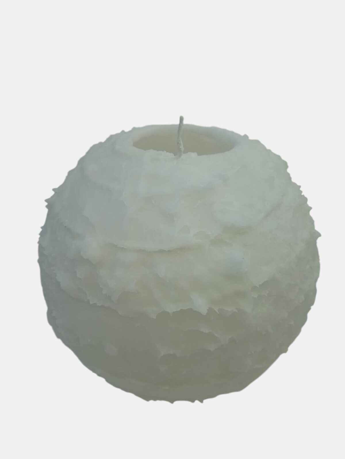 16.5 white spiral ball candle 16.5cm white