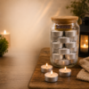 setting image Tea Lights & Matches in Glass Jar