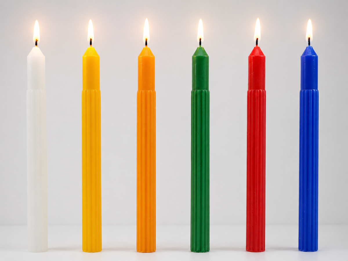 solid colour candles Solid Colour Fluted Candles 2.2×25cm – 6 Pack